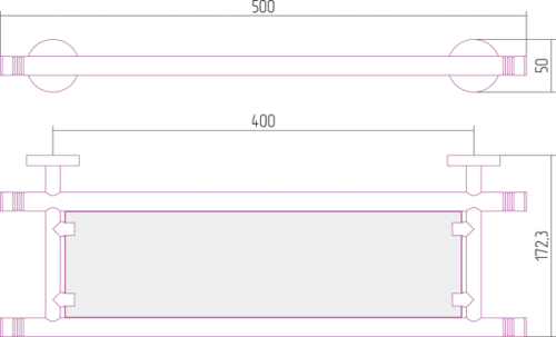 Полка КАНЬОН стеклянная  / L 500