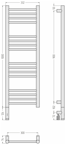 РЭБ БОГЕМА 3.1 прямая 1000х300 МЭМ левый