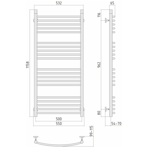 Radiator "Bohemia ARC" (1200х500 mm)