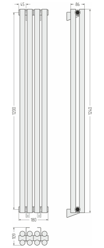 ДР ЭСТЕТ-11 н/ж 1200х180 / 4 сек