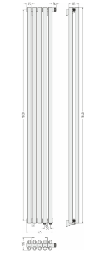 ДР ЭСТЕТ-00 н/ж EU50 1800х225 / 5 сек