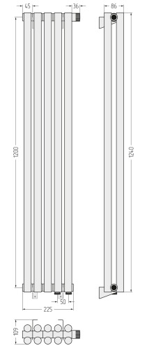 ДР ЭСТЕТ-11 н/ж EU50 1200х225 / 5 сек