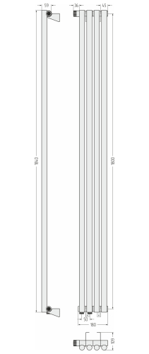 ДР ЭСТЕТ-1 н/ж EU50 левый 1800х180 / 4 сек