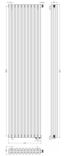 ДР ЭСТЕТ-11 н/ж EU50 1800х450 / 10 сек