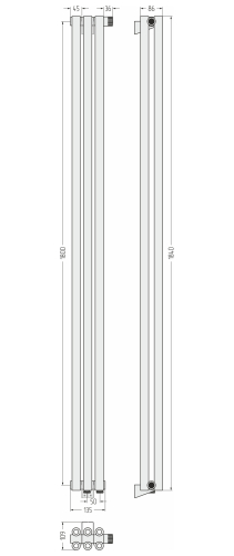 ДР ЭСТЕТ-00 н/ж EU50 1800х135 / 3 сек
