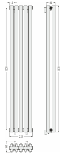ДР ЭСТЕТ-00 н/ж 1200х225 / 5 сек