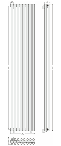 ДР ЭСТЕТ-00 н/ж 1800х360 / 8 сек