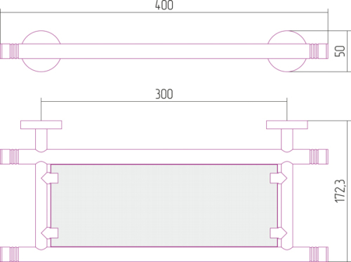 Полка КАНЬОН стеклянная  / L 400