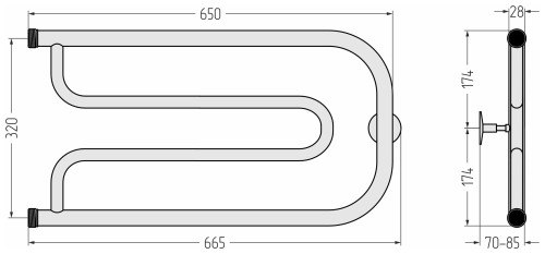 ПС "СТИЛЬЕ" ДУЭТ 320х650 резьба-сгон 1"