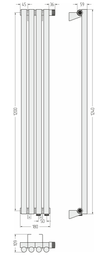 ДР ЭСТЕТ-1 н/ж EU50 правый 1200х180 / 4 сек