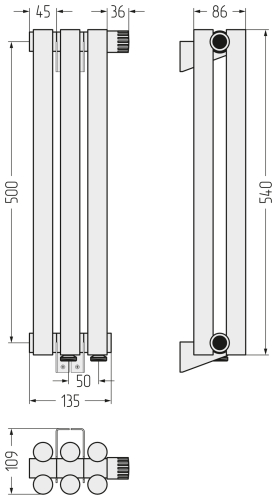 ДР ЭСТЕТ-11 н/ж EU50 500х135 / 3 сек