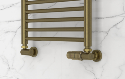 Автоматический терморегулятор 3D правый G 1/2" НР х G 3/4" НГ (набор) (Состаренная БРОНЗА)