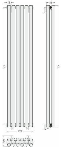 ДР ЭСТЕТ-11 н/ж 1200х270 / 6 сек