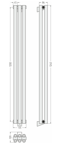 ДР ЭСТЕТ-00 н/ж 1200х135 / 3 сек