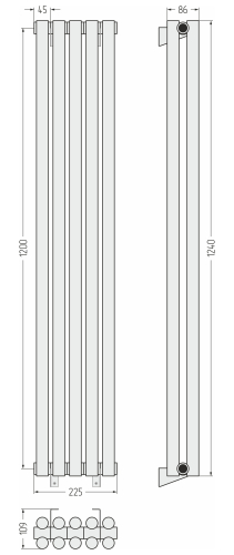 ДР ЭСТЕТ-11 н/ж 1200х225 / 5 сек