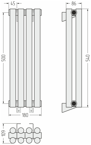 ДР ЭСТЕТ-11 н/ж 500х180 / 4 сек