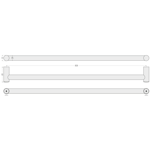 Поручень "СУНЕРЖА" прямой  d 28 мм / L 800