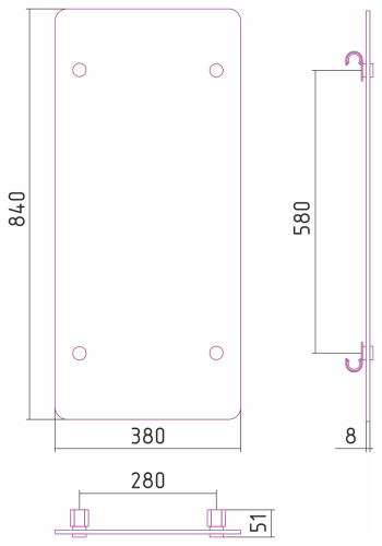 Декоративная панель 840х380 (Чёрное стекло) Декоративная панель 840х380 (Чёрное стекло)