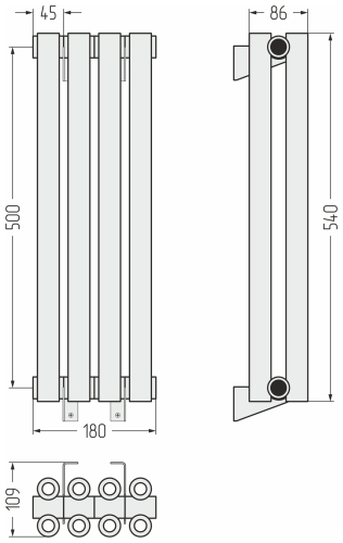 ДР ЭСТЕТ-00 н/ж 500х180 / 4 сек