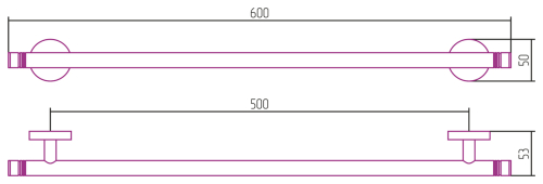 Держатель полотенец КАНЬОН одинарный / L 600