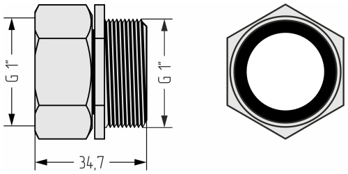 Комплект соединительный прямой G1" НГ х G 1" HP / 2 шт