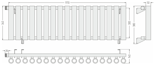 ДР КУМИР-0 н/ж EU50 левый  300х1170 / 17 сек