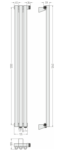 ДР ЭСТЕТ-0 н/ж EU50 правый 1200х135 / 3 сек