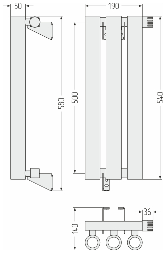 ДР КУМИР-0 н/ж EU50 правый  500х190 / 3 сек