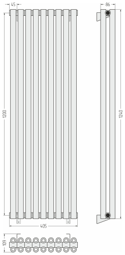 ДР ЭСТЕТ-00 н/ж 1200х405 / 9 сек