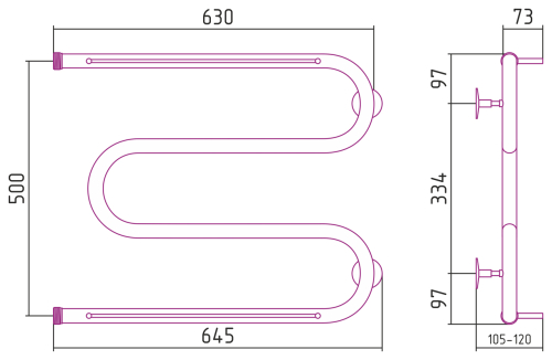 ПС "СТИЛЬЕ" М-обр. 2П 500х650 резьба-сгон 1"