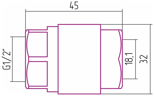 Соединение переходное цанговое н/ж "СУНЕРЖА" (G1/2" вн. р. / d вн. - 18,1 мм; L - 44 мм) (к-т)