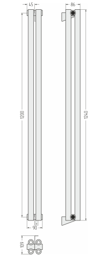 ДР ЭСТЕТ-00 н/ж 1200х90 / 2 сек