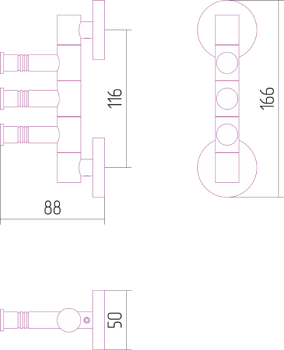 Держатель полотенец ВЕЕР-3 поворотный / L 88
