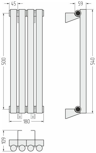 ДР ЭСТЕТ-1 н/ж 500х180 / 4 сек