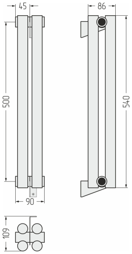 ДР ЭСТЕТ-11 н/ж 500х90 / 2 сек
