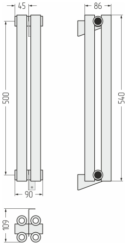 ДР ЭСТЕТ-00 н/ж 500х90 / 2 сек