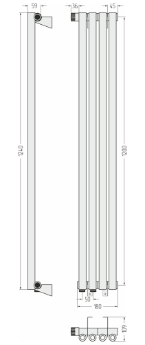 ДР ЭСТЕТ-0 н/ж EU50 левый 1200х180 / 4 сек