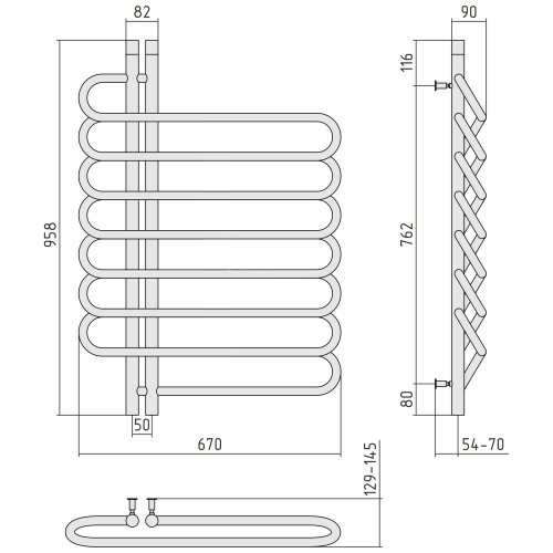 Radiator "Furore Verso EU50" (1000х700 mm)