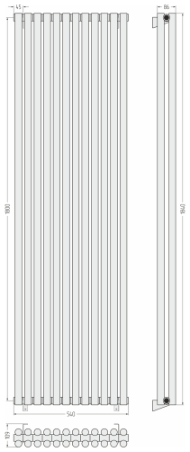 ДР ЭСТЕТ-11 н/ж 1800х540 / 12 сек