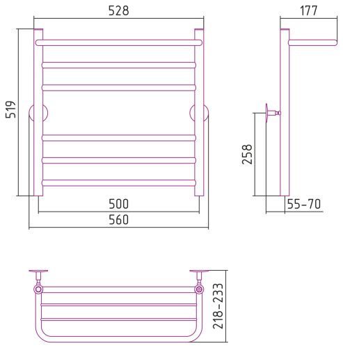 ПС СТИЛЬЕ "Универсал-57" 600х500 (Полка +2+3) П 18