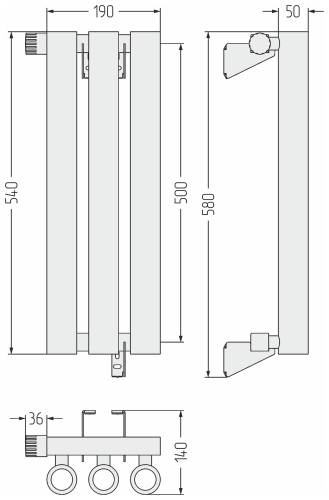 ДР КУМИР-0 н/ж EU50 левый  500х190 / 3 сек