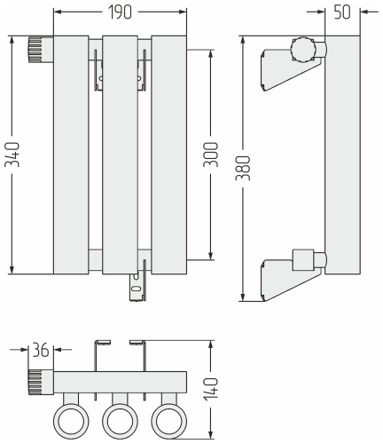 ДР КУМИР-0 н/ж EU50 левый  300х190 / 3 сек