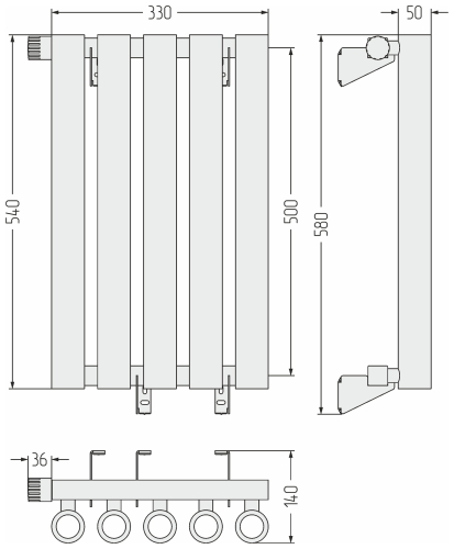 ДР КУМИР-0 н/ж EU50 левый  500х330 / 5 сек