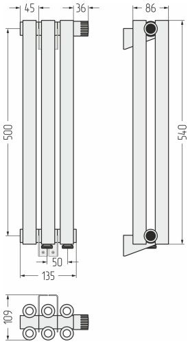 ДР ЭСТЕТ-00 н/ж EU50 500х135 / 3 сек