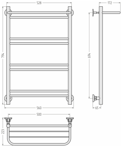 ПС СТИЛЬЕ "Версия-Н1" 800х500 (Полка+1+2+2+2) П 16