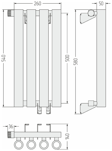 ДР КУМИР-0 н/ж EU50 левый  500х260 / 4 сек