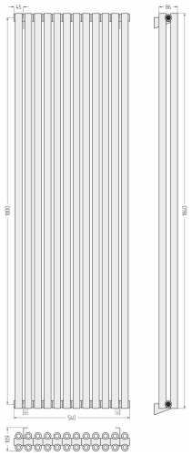 ДР ЭСТЕТ-00 н/ж 1800х540 / 12 сек