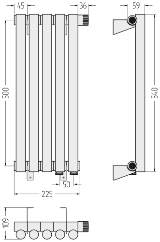 ДР ЭСТЕТ-1 н/ж EU50 правый 500х225 / 5 сек