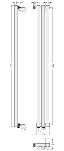 ДР ЭСТЕТ-1 н/ж EU50 левый 1200х135 / 3 сек