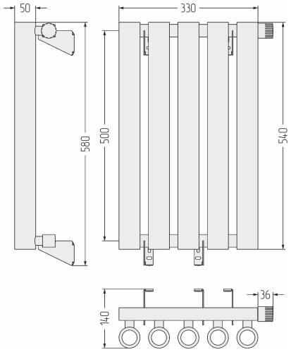 ДР КУМИР-0 н/ж EU50 правый  500х330 / 5 сек